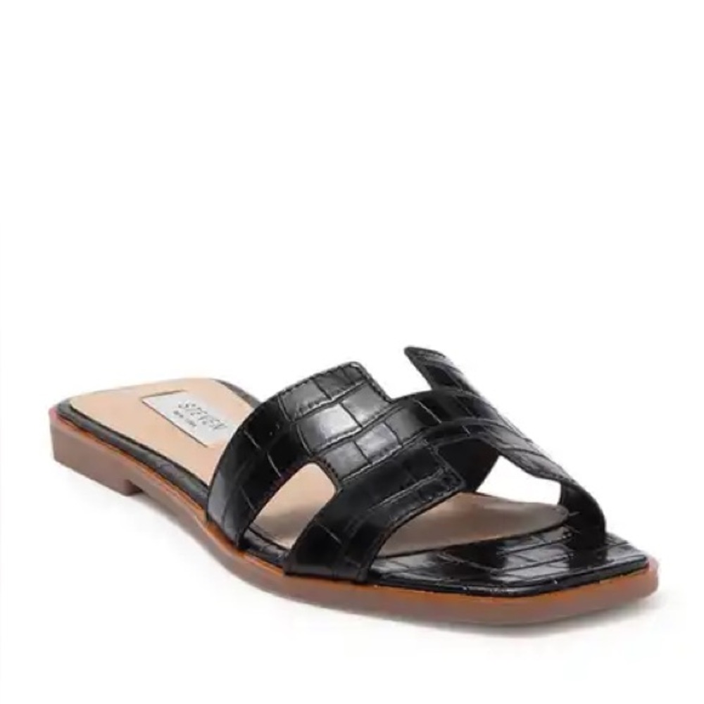 Seven by Steve Madden Hanna Hayden Croc-Embossed Slide Sandals Size 7.5